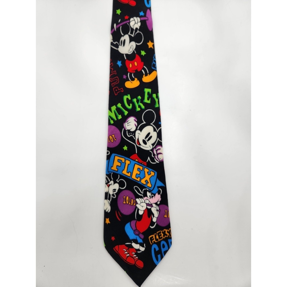 Disney The Tie Works 100% Silk Mickey Mouse Neck T Goofy Flex Workout Balanchine - Picture 2 of 8